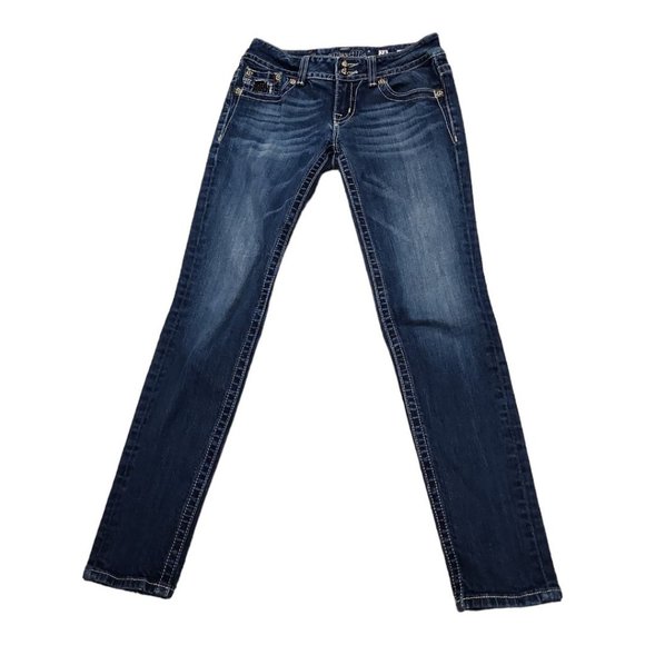 Miss Me Skinny Jeans Embellished Flap Pockets Size 28 - Picture 2 of 14